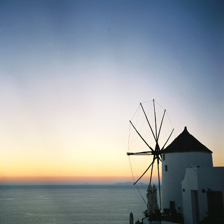 风景图片海边风车唯美夕阳第2张