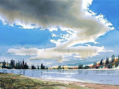 风景图片天空白云唯美油画第4张