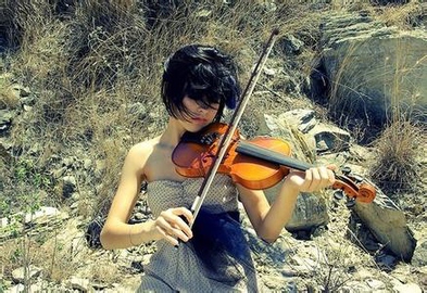 唯美女生小提琴写真图片第7张