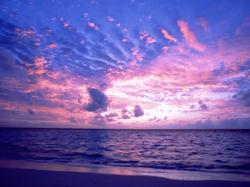 风景图片海边沙滩蓝天白云组图第3张