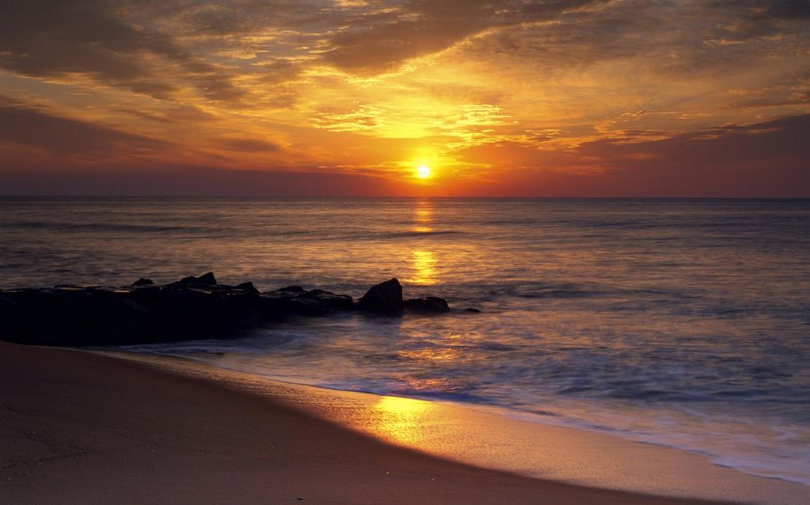 风景图片海边日落夕阳摄影作品第1张