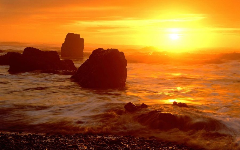 风景图片海边日落夕阳摄影作品第2张
