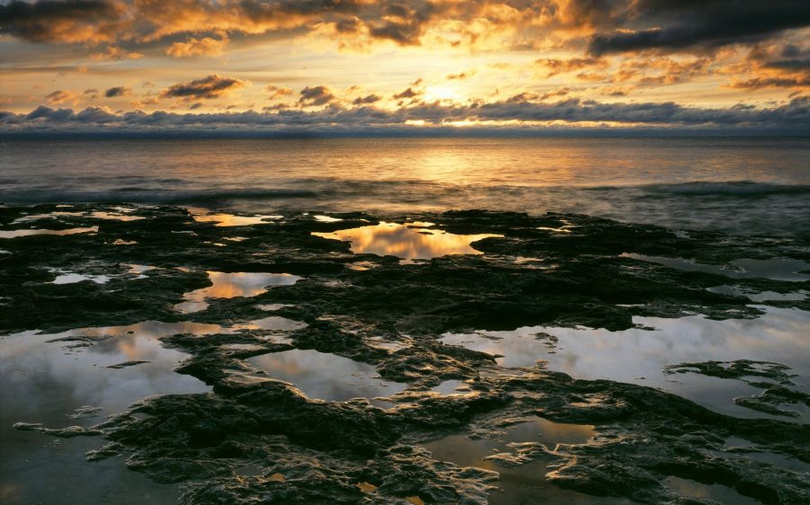 风景图片海边日落夕阳摄影作品第3张