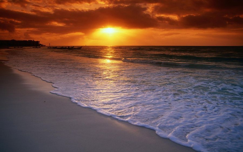 风景图片海边日落夕阳摄影作品第4张