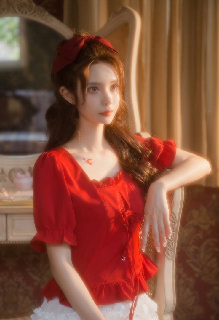 红衣美女美艳性感撩人写真图片第1张