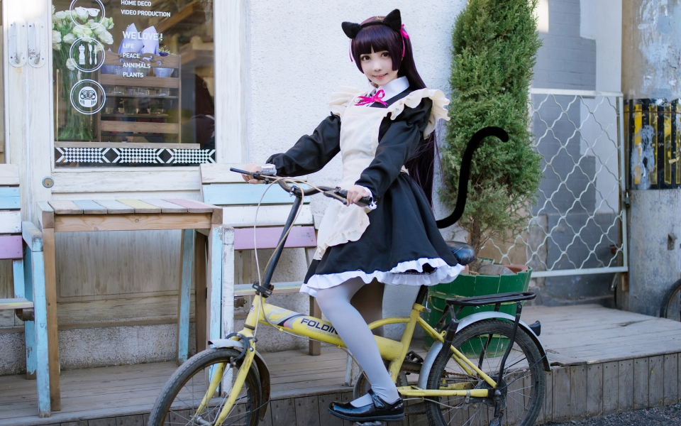 萌妹子cosplay五更琉璃黑猫高清桌面壁纸图片下载第5张