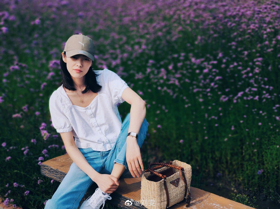 刘雯用x50pro手机拍摄漫步紫色花海图片第1张